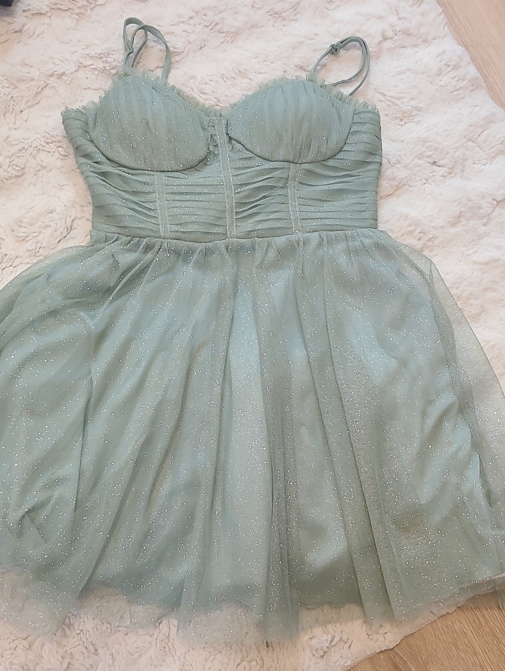 City Studio Sparkle Tulle Dress in Mint green -  M